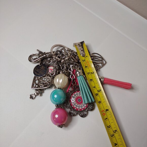 Charm Keychain With Hearts, Butterflies, And Flowers - Picture 9 of 9